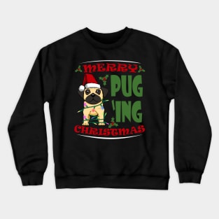 Merry Puging Christmas Cute Pug Dog Crewneck Sweatshirt